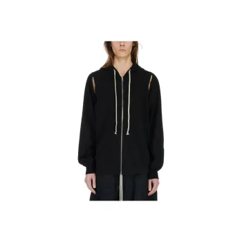 Rick Owens DRKSHDW Jumbo Hoodie Compact Heavy Cotton Jersey Jackets Coats Men's Black
