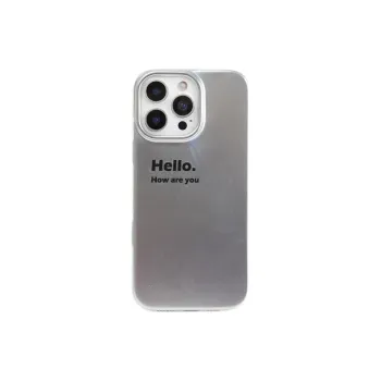 Sopi Acrylic Material Matte Plated Silver Text Phone Cases Compatible With IPhone 16/15 Pro Max/Apple 13/14 Pro/Max