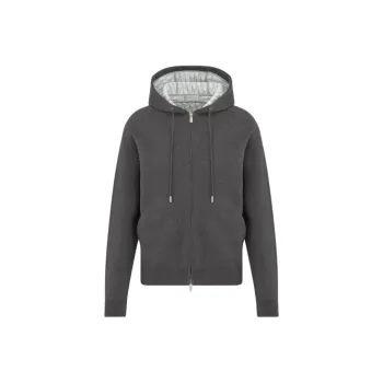DIOR Logo Embroidered ZIp Up Hoodie