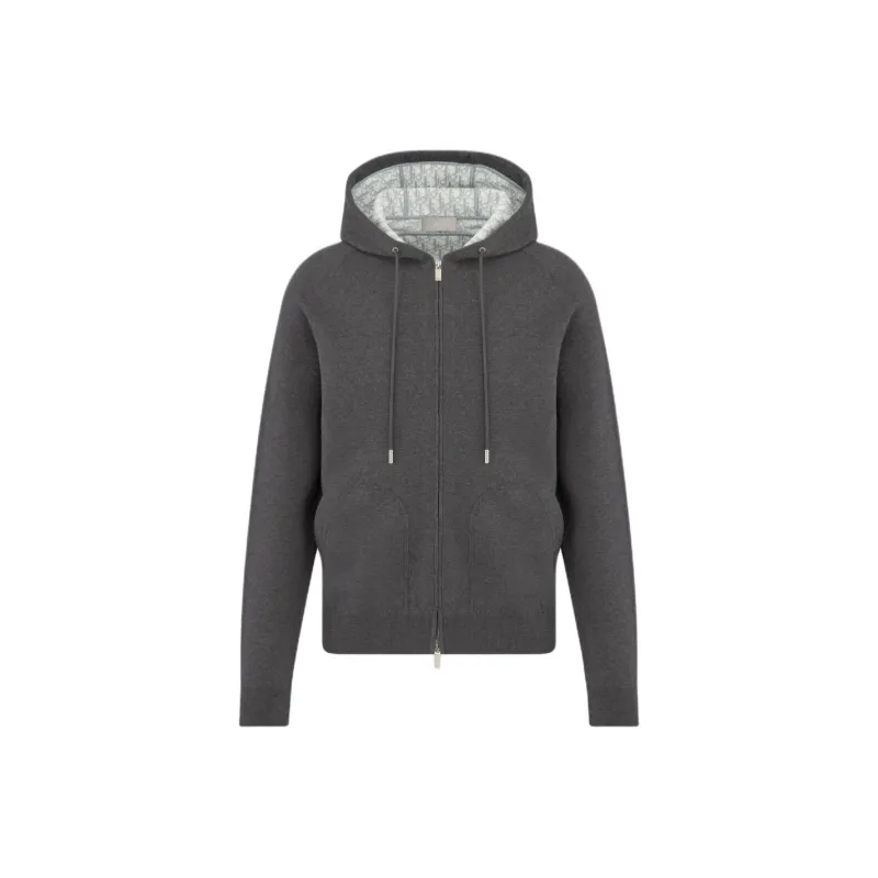 DIOR Logo Embroidered ZIp Up Hoodie-0