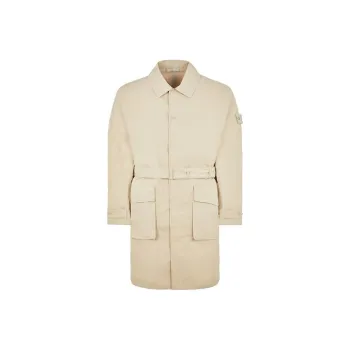STONE ISLAND 704f1 Weatherproof Cotton Canva Jackets & Coats Men's Ecru