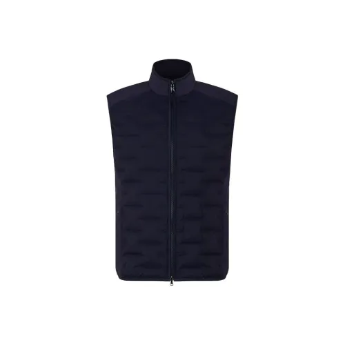 BOGNER Solid Color Stand Collar Zip Closure Welted Sleeveless Down Jacket Men's Sea Blue