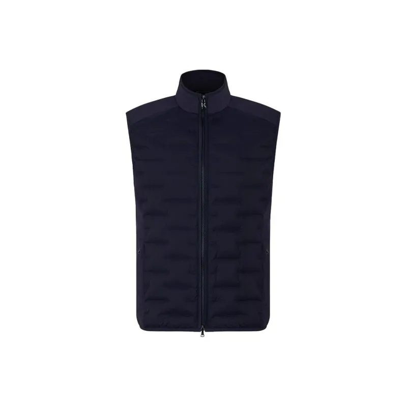 BOGNER Solid Color Stand Collar Zip Closure Welted Sleeveless Down Jacket Men's Sea Blue-0