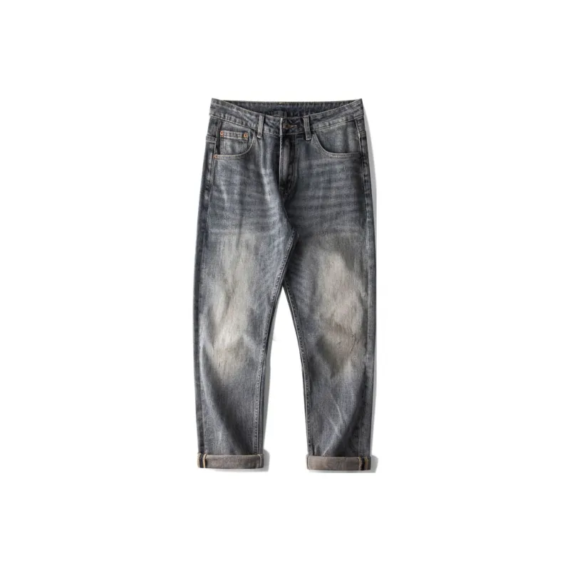 FAIRWHALE Spring Summer Jeans Unisex Denim Blue-0