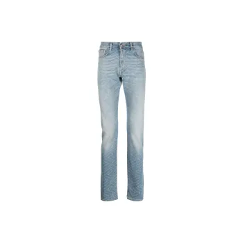 VERSACE Geometric print Washed Jeans