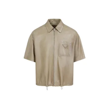 PRADA Logo-patch Lambskin Shirt