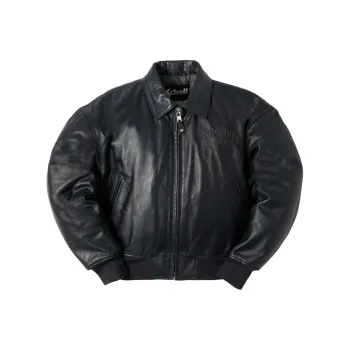 Schott N.Y.C. x One Block Down SS24 Leather Jacket Unisex Black