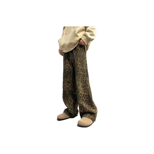 COMOWA Jeans Unisex Leopard Print