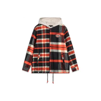 LiNing Badfive Puffer Jacket Men's Red Black Plaid