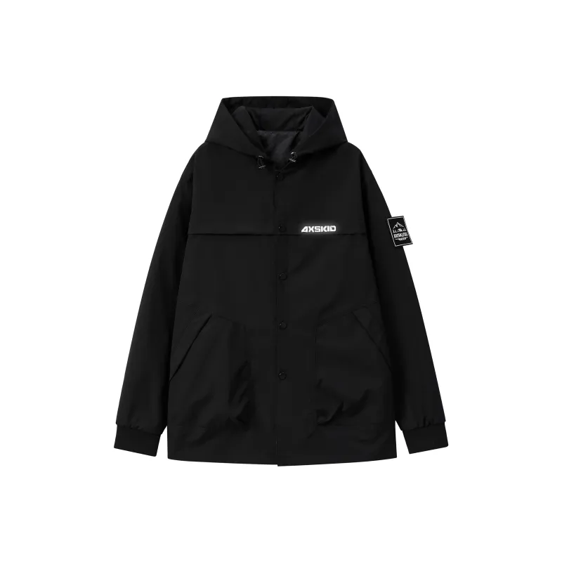 A.X.S.K Trench Coat Unisex Black-11