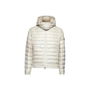 Moncler Lauros Logo Patch Zip Up Hooded Jacket