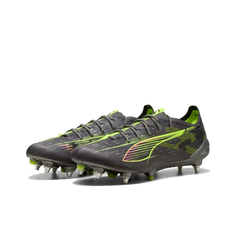 PUMA ULTRA 5 ULTIMATE Anti Slip Wear Resistant Soccer Shoes Men's Silver Yellow-2