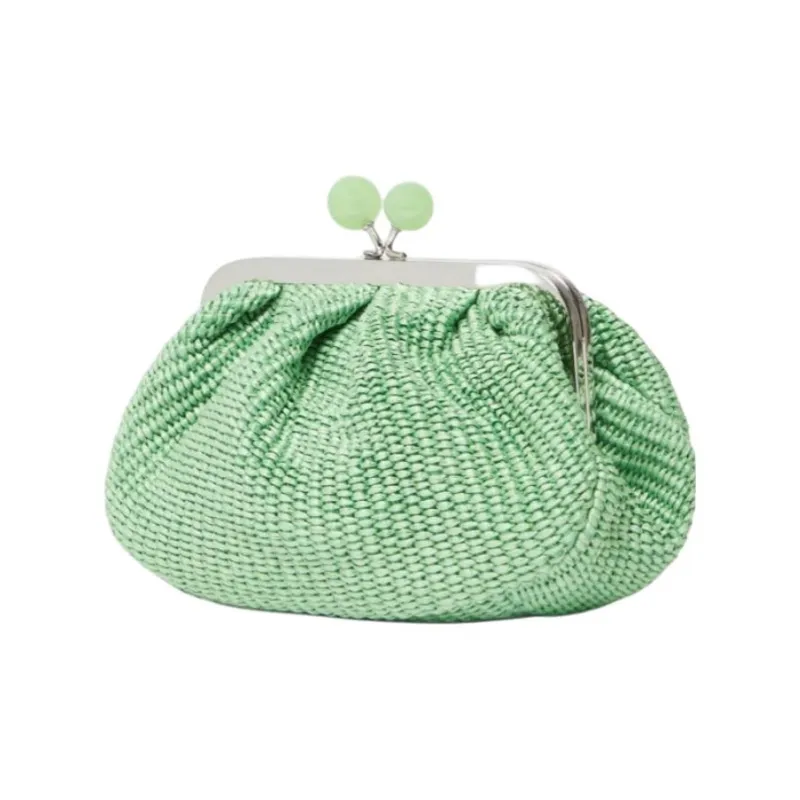 WEEKEND MaxMara Cotton Shoulder Bag Small Size Women's Emerald-1