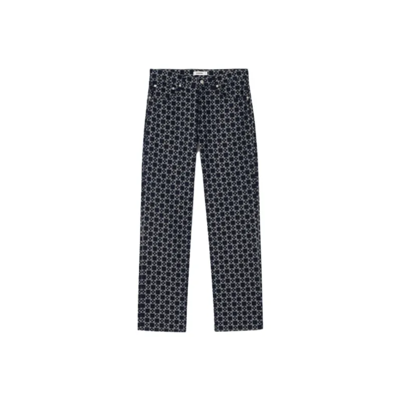 Sandro Square Cross Pattern Jeans-0