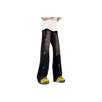 HELEH Jeans Unisex Dirty Dyed Black
