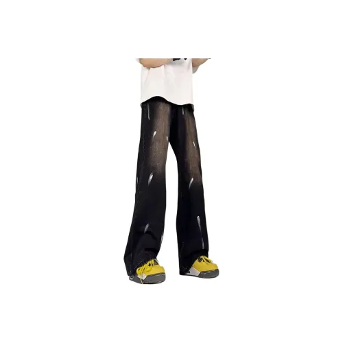HELEH Jeans Unisex Dirty Dyed Black
