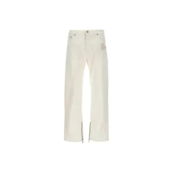 Off  Logo Embroidered Straight Leg Jeans