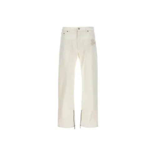 Off  Logo Embroidered Straight Leg Jeans