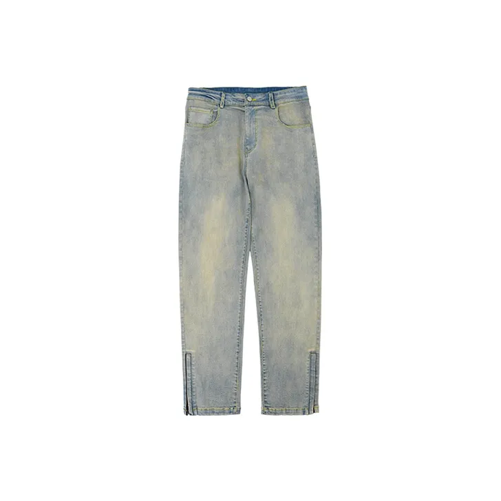 BENMYSHOWER Straight Jeans Unisex Yellow Mud-0