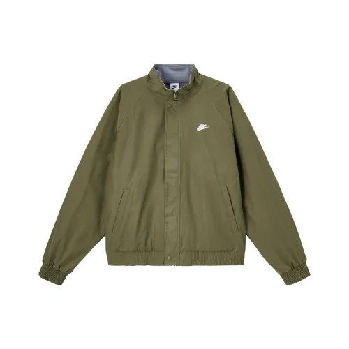 Nike Club Jacket Men's Medium Olive Green/White