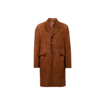 PRADA Single breasted Suede Coat