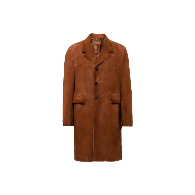 PRADA Single breasted Suede Coat-0