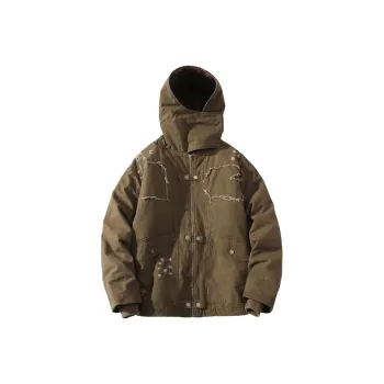 A SQUARE ROOT Puffer Jacket Coat Unisex Dark Brown