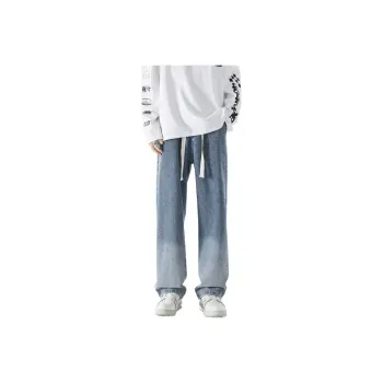 NOME Preppy Style Minimalist Style Everyday Commute Washable Distressed Lace Up Jeans Unisex