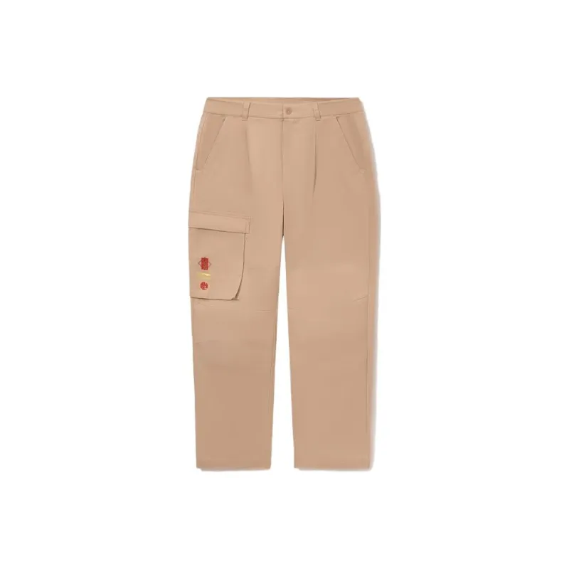 LiNing Sports Trendy Collection Day By Day Gold Collection Cargo Pants Men's Mist Apricot-0