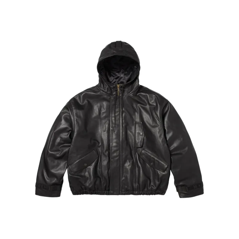 Supreme Marithé + François Girbaud Hooded Leather Flight Bomber Jacket-1