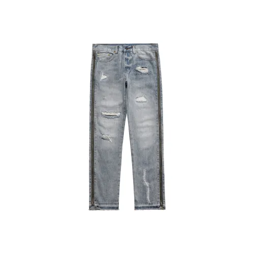 R69 Slim Fit Pants Jeans Unisex Blue