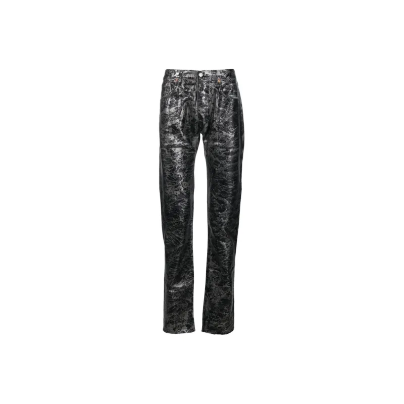 Gallery Dept. Abstract print Metallic Straight leg Jeans-0