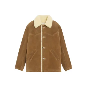 CELINE FW23 Leather Jacket Men's Beige Yellow