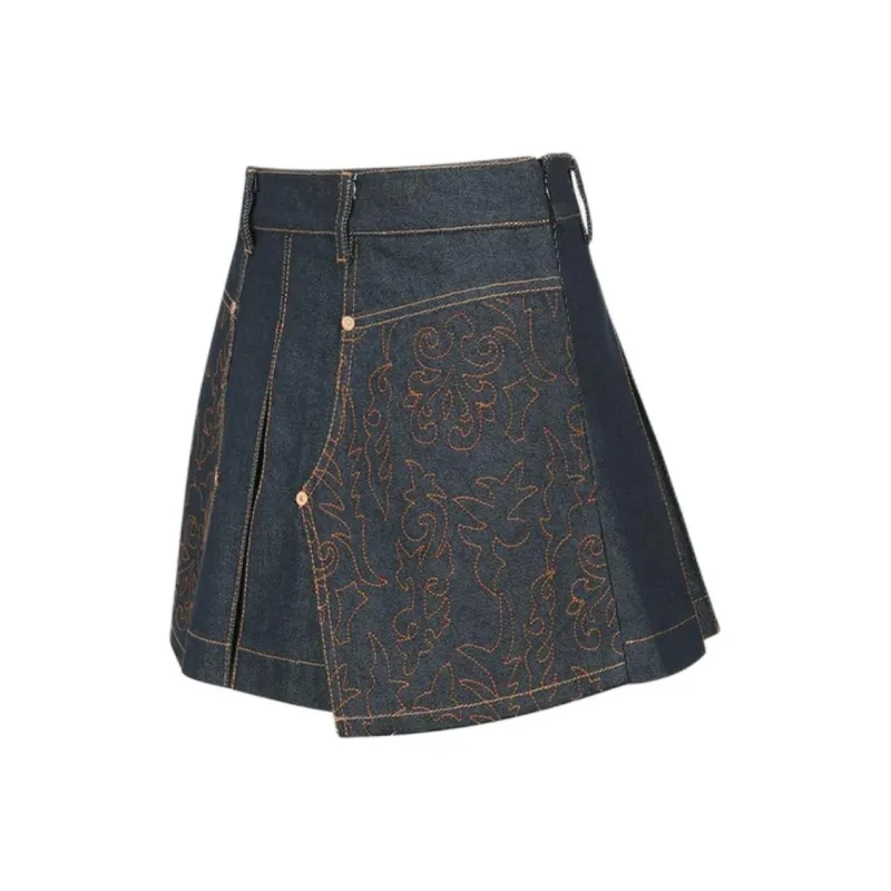 ANDERSSON BELL Embroidered panel Pleated Mini Skirt-2