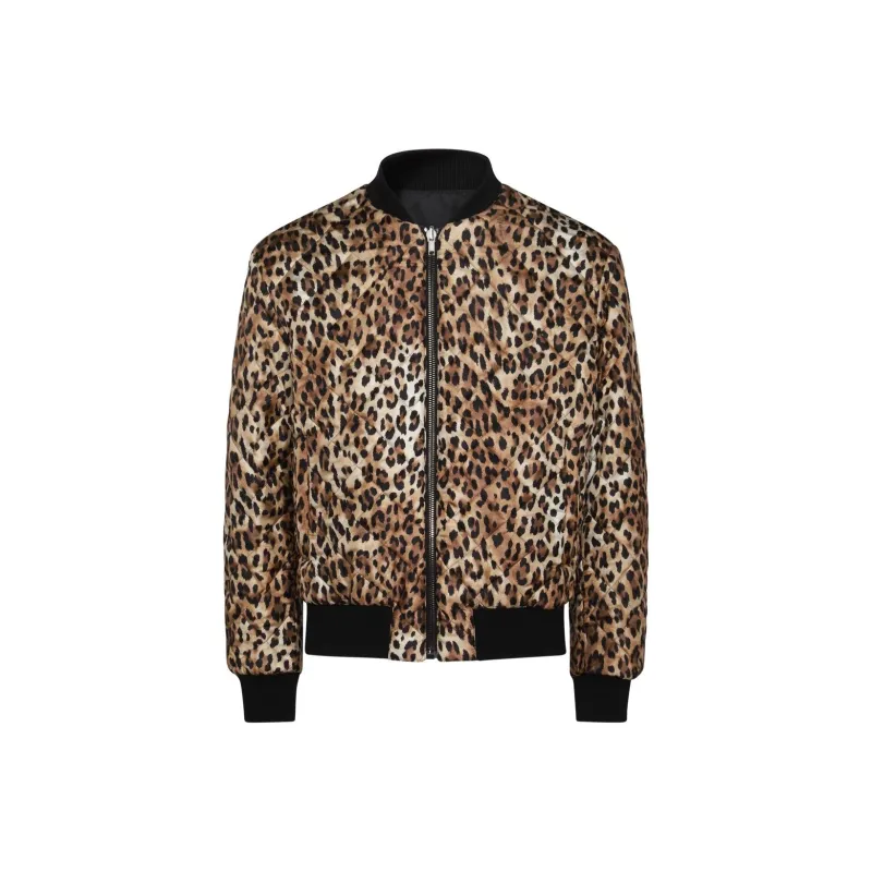 MOSCHINO Leopard Printed Zipped Jacket-0