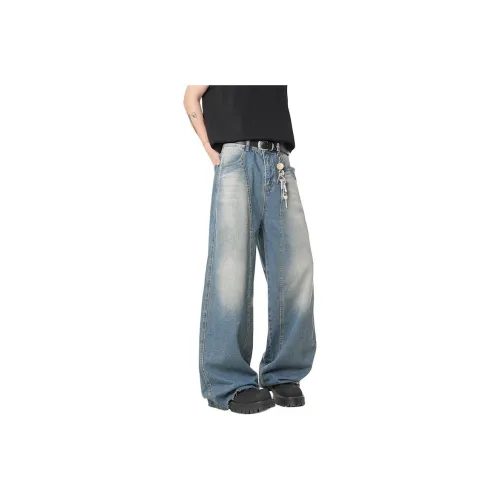 LISENPOK Jeans Unisex Vintage Blue