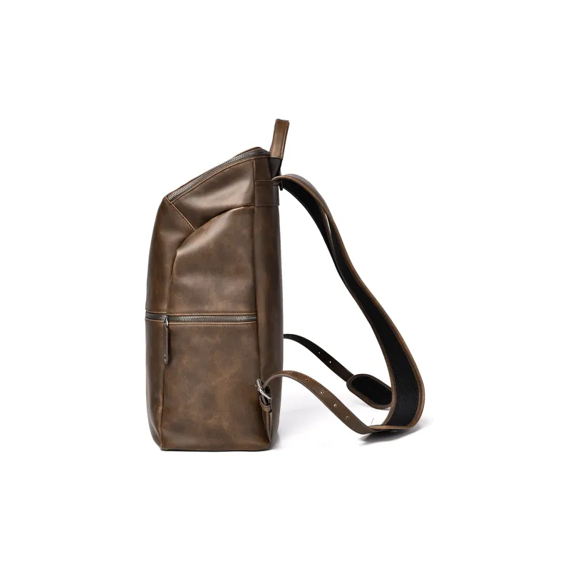Ceion Keust Oil Wax PU Fabric Backpack Regular Unisex Multicolor-3