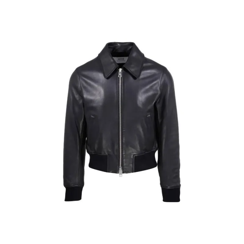 Ami Zip Leather Jacket-0