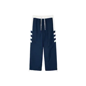 Nengmao Store Wide Leg Sports Pants Unisex Navy Blue