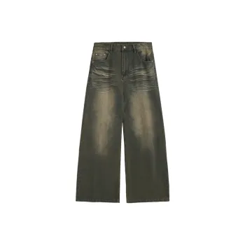 HKRXEC Jeans Unisex Vintage Green