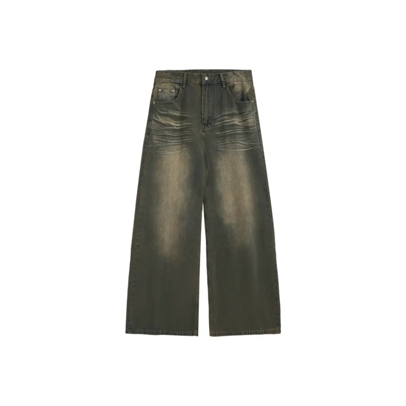 HKRXEC Jeans Unisex Vintage Green-0