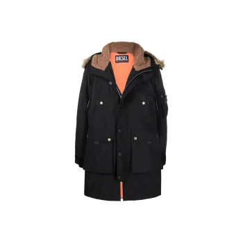 DIESEL Parka Coats Men Black