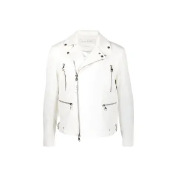 Alexander McQueen Leather Jacket Men's White