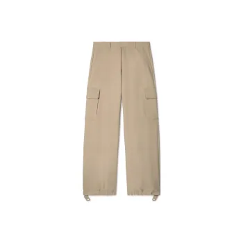 OFF WHITE Ow Emb Drill Wide Leg Cargo Trousers