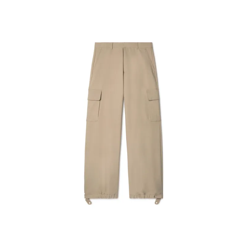OFF WHITE Ow Emb Drill Wide leg Cargo Trousers-0