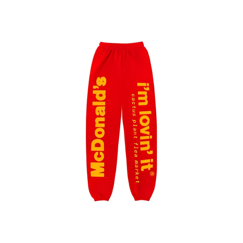 Mcdonald's X Cactus Plant Flea Market Knitted Sweatpants Unisex Red-0