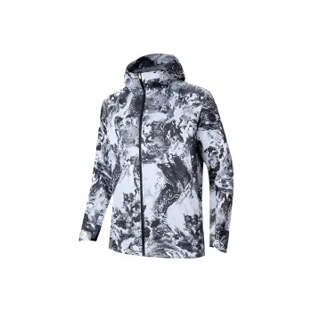Anta Running Collection Trench Coat Men's Pure White/All Over Print