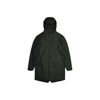 Rains High Neck Drawstring Hooded Coat