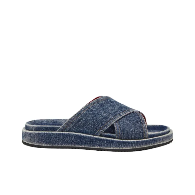 DIESEL Slide Slippers Women's Denim Blue-1