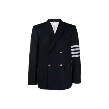THOM BROWNE 4 Bar Striped Double Breasted Blazer
